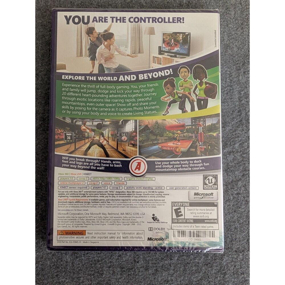 Kinect Adventures! Xbox 360 Brand New Factory Sealed NTSC CIB Y2K Retro - Picture 2 of 3